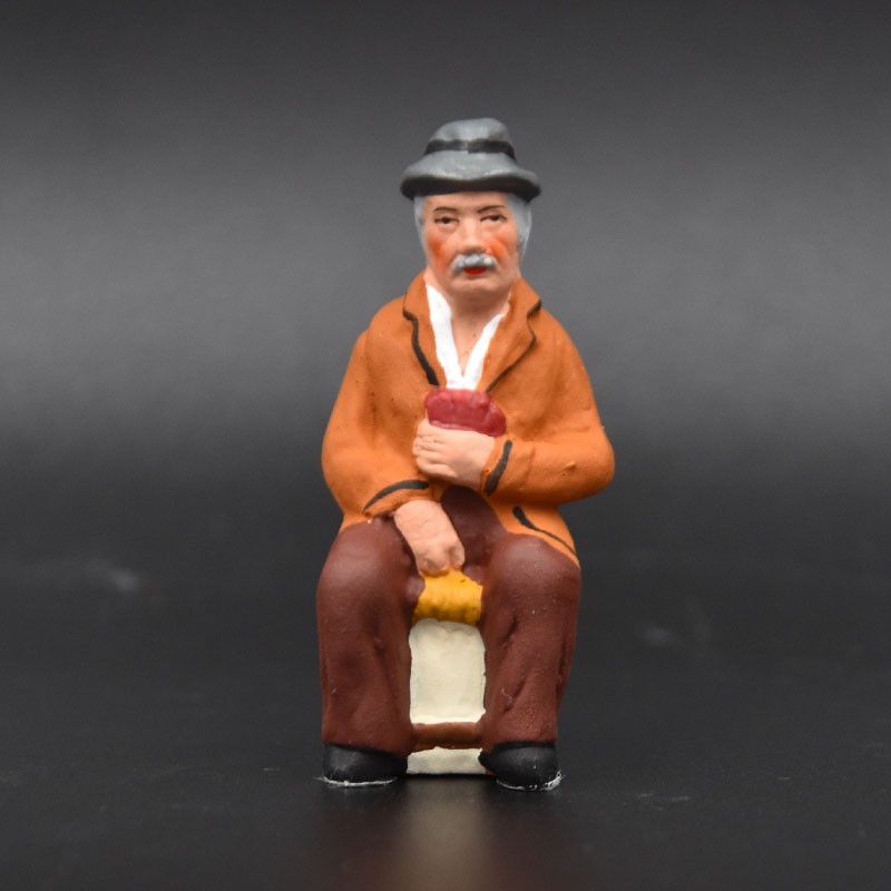 Joueur de carte - chemise marron